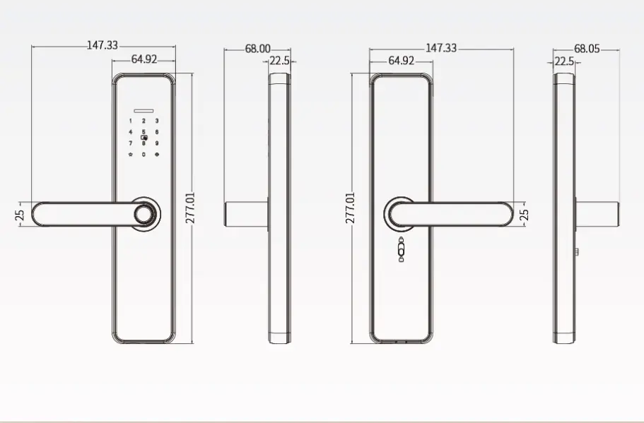 Fingerprint Smart Door Lock with Handle